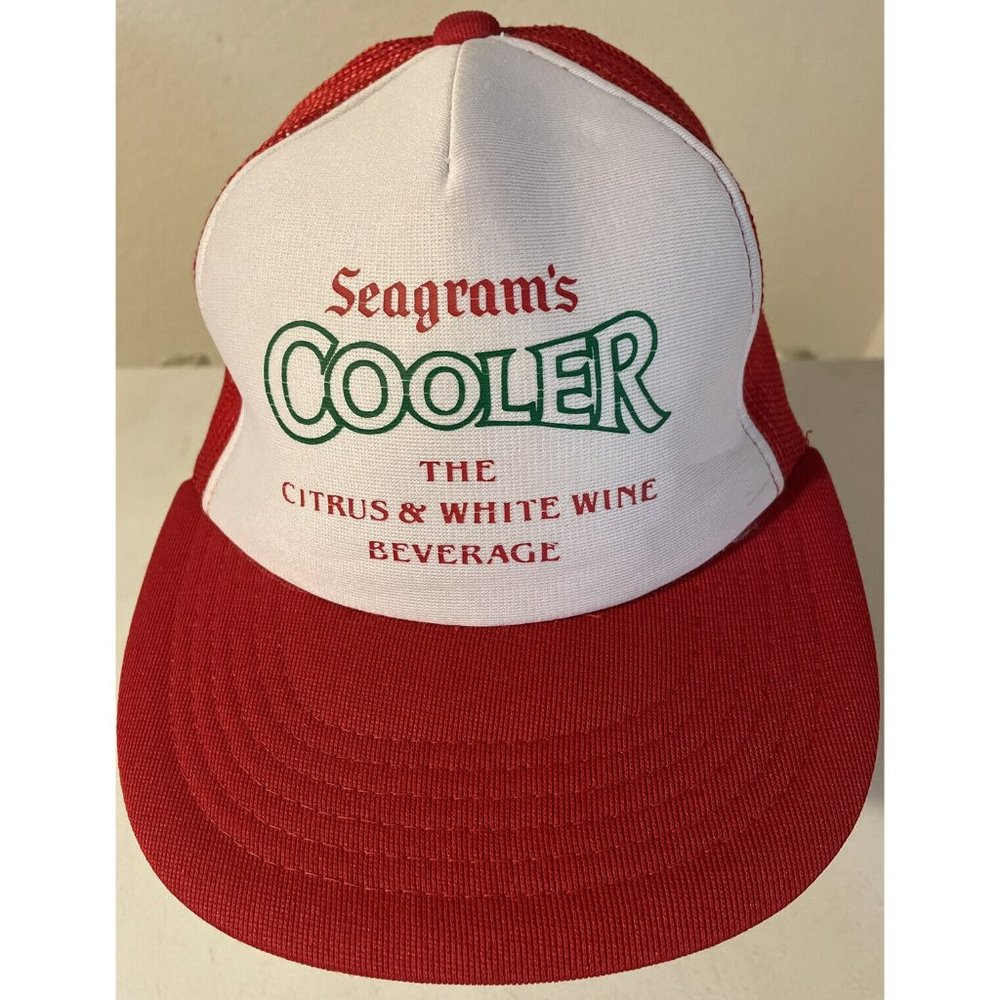 Vintage 80s Seagram's Cooler Mesh Trucker Hat Citrus & White Wine Beverage